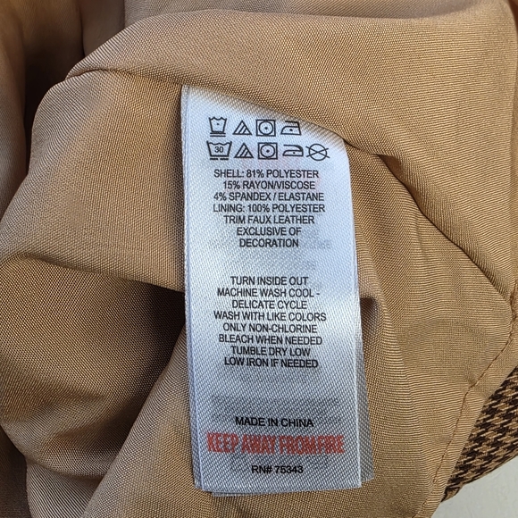 Happliy Grey Houndstooth Dress Brown Sleeveless Kids Size 6 - Picture 9 of 12